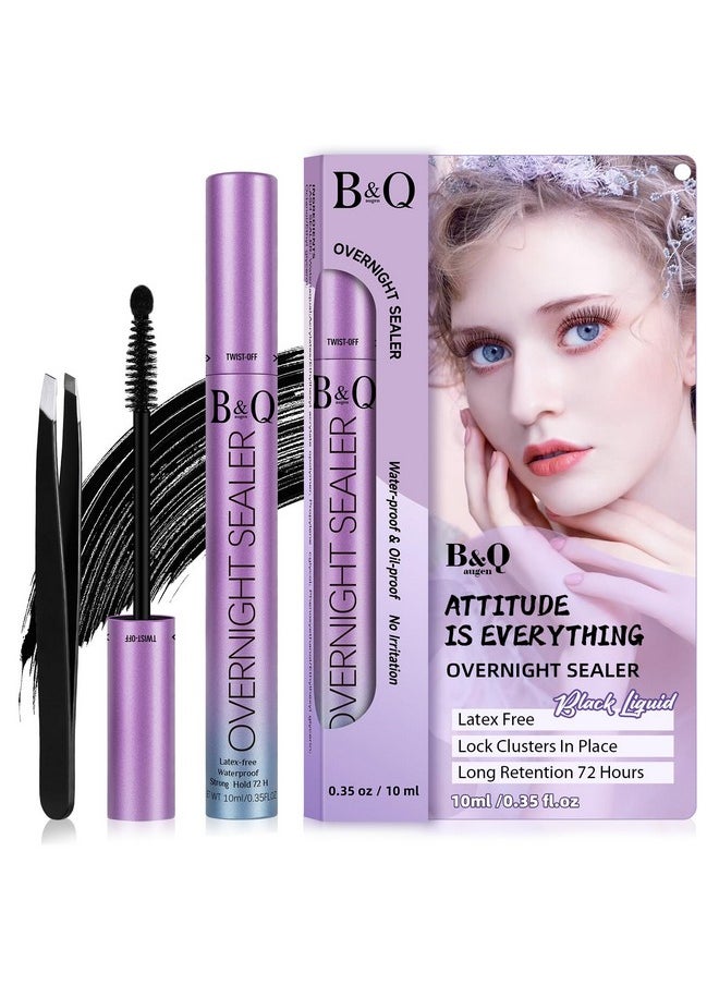 B&qaugen - Lash Seal 10Ml Overnighter Lash Sealer For Cluster Lashes Waterproof Lash Sealant For Eyelash Extension Lash Extension Sealant Long Lasting Lock The Lash Bond (Black Seal 10Ml) - Image 1