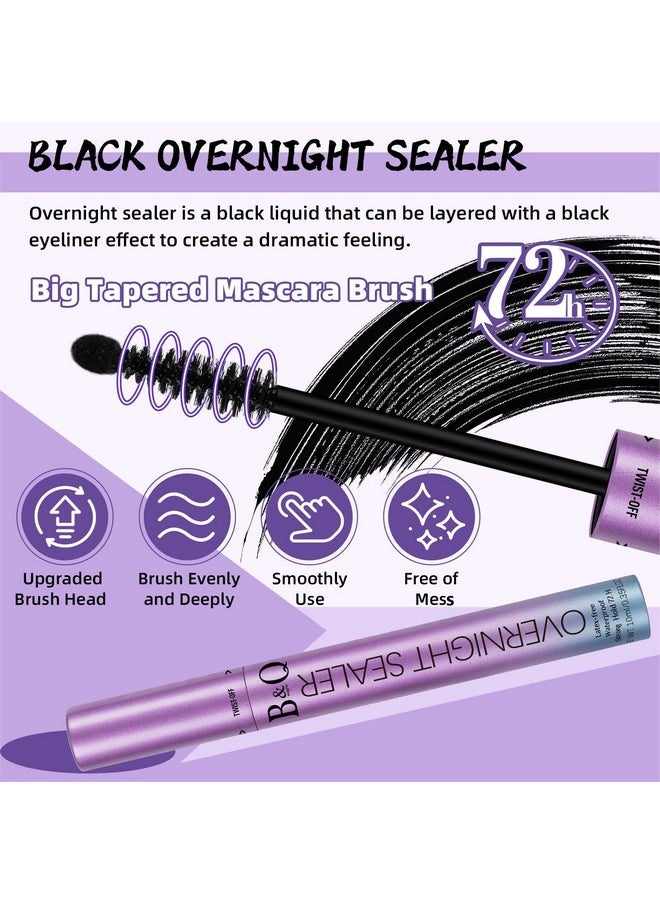 B&qaugen - Lash Seal 10Ml Overnighter Lash Sealer For Cluster Lashes Waterproof Lash Sealant For Eyelash Extension Lash Extension Sealant Long Lasting Lock The Lash Bond (Black Seal 10Ml) - Image 1