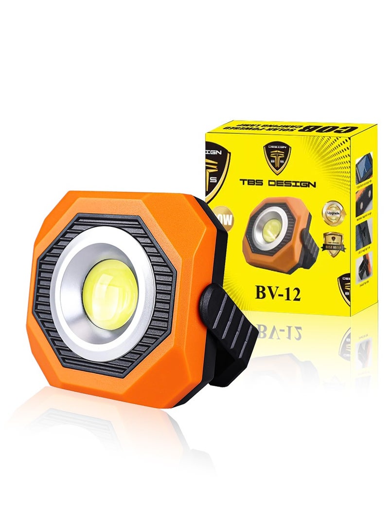 TBS DESIGN TBS DESIGN BV-12 Portable Solar LED Work Light Hanging Hook 3 Lighting Modes Rechargeable Magnetic Work Light Waterproof - Image 1
