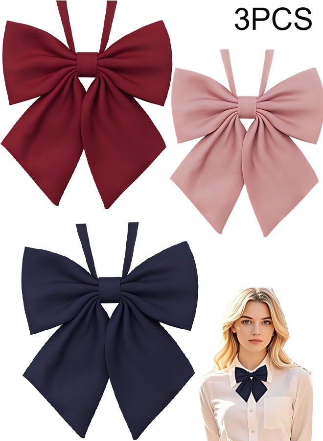 Happy D Bow tie, adjustable bow tie for men and women, pre-tied school uniform bow tie, girl’s tie accessory, work tie, adjustable school uniform business bow tie, suitable for party shirts (3-piece set) - Image 1