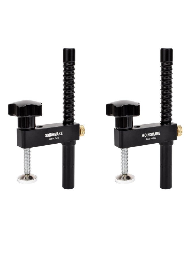 GOINGMAKE Bench Dog Clamp,3/4" Bench Dog Hole Clamps for Woodworking Tools All Metal MFT Clamp Fast Acting Hold Down Clamps with Protective Pads for Workbench MFT Table - 2 Pack - Image 1