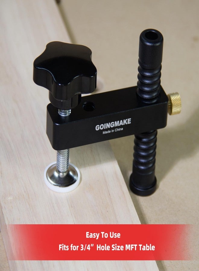 GOINGMAKE Bench Dog Clamp,3/4" Bench Dog Hole Clamps for Woodworking Tools All Metal MFT Clamp Fast Acting Hold Down Clamps with Protective Pads for Workbench MFT Table - 2 Pack - Image 5