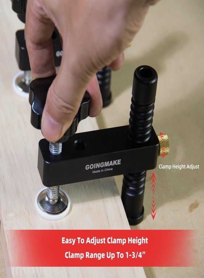 GOINGMAKE Bench Dog Clamp,3/4" Bench Dog Hole Clamps for Woodworking Tools All Metal MFT Clamp Fast Acting Hold Down Clamps with Protective Pads for Workbench MFT Table - 2 Pack - Image 2