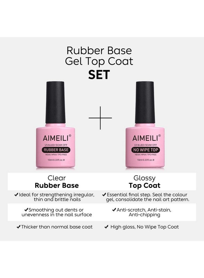 آيميلي مجموعة طلاء أظافر جل شفاف بقاعدة مطاطية خالية من الهيما من AIMEILI مع طلاء أظافر علوي لا يحتاج إلى مسح، مع طلاء أظافر جل شفاف قابل للنقع بالأشعة فوق البنفسجية LED - Image 2