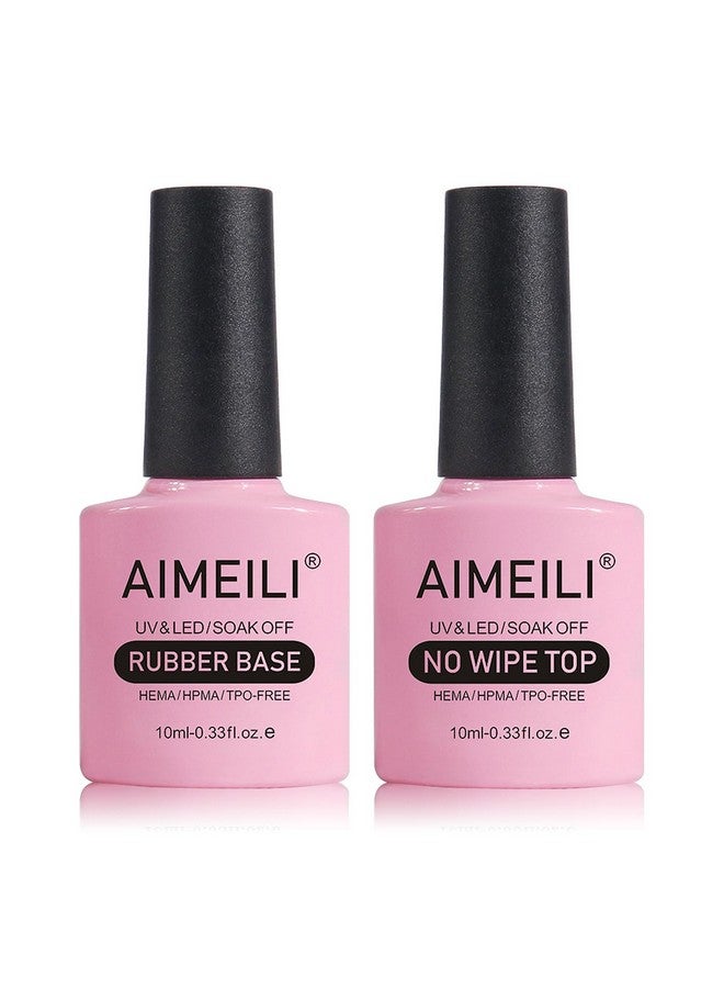 آيميلي مجموعة طلاء أظافر جل شفاف بقاعدة مطاطية خالية من الهيما من AIMEILI مع طلاء أظافر علوي لا يحتاج إلى مسح، مع طلاء أظافر جل شفاف قابل للنقع بالأشعة فوق البنفسجية LED - Image 1