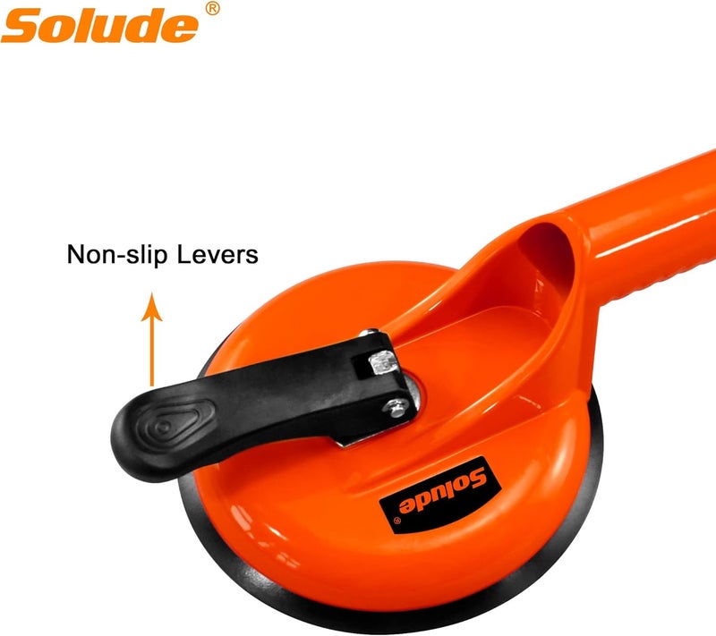 SOLUDE 2 Pack Glass Suction Cups,Aluminium Heavy Duty Vacuum Handle Glass Holder for Lifting Large Glass/Window/Tiles/Mirror/Granite/Floor Gap Fixer/Windshield Removal & Install Tool - Image 4