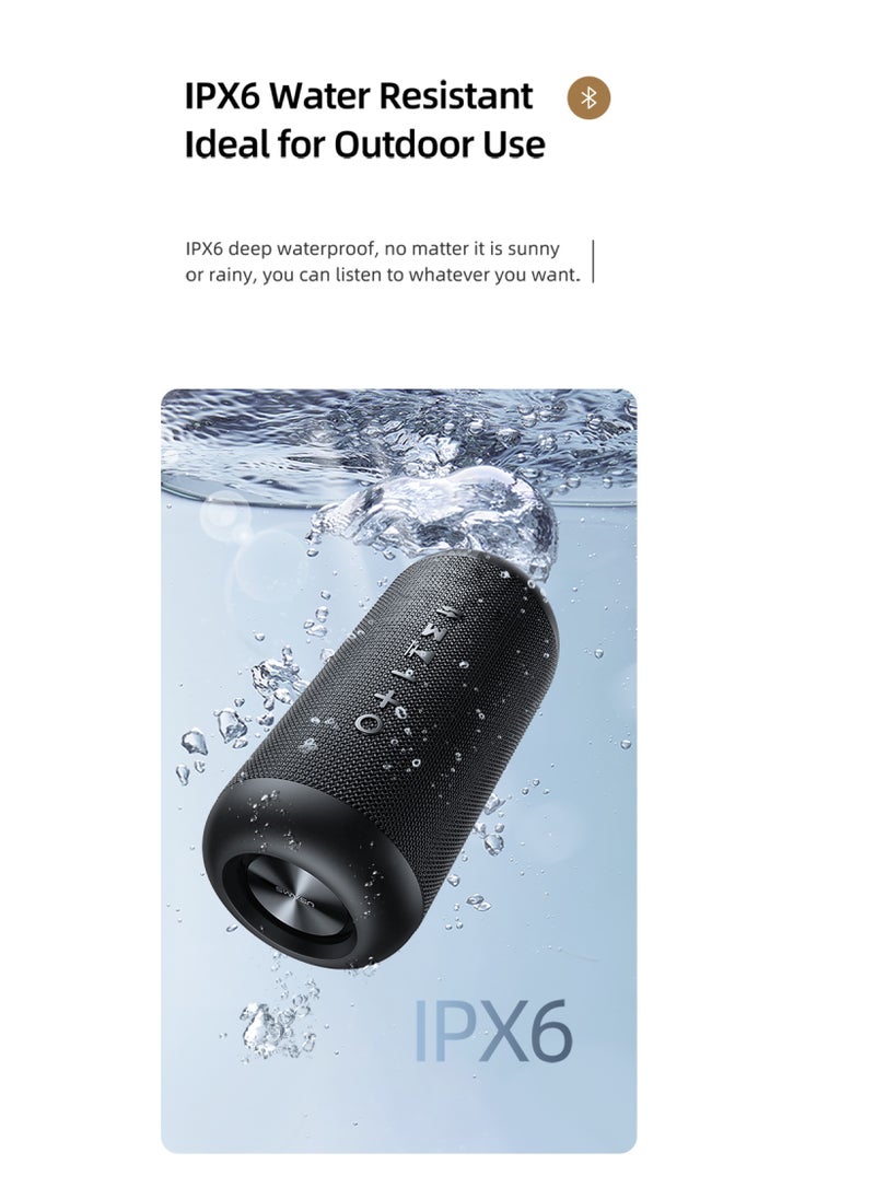 Bluetooth Speaker, Portable Bluetooth Speaker,Powerful Audio and Bass,With TWS Function, Light Show,IPX6 Waterproof and Dustproof, Large Capacity Battery, Suitable for Camping, Home, Gatherings