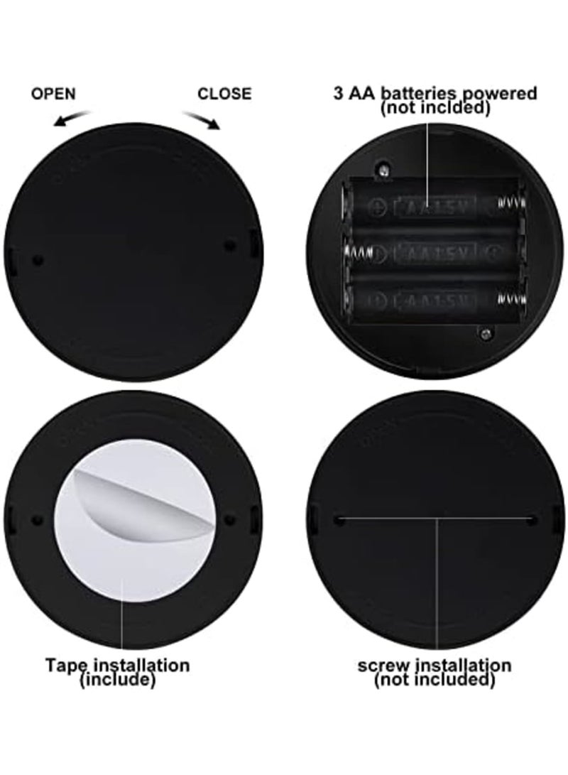 SYOSI 6 Pieces Battery Operated Spotlights Indoor LED Wireless Spotlight Indoor 13 Color up Lights with Rotatable Light Head Stick on Wall Hallway for Painting Picture Artwork Closet (Black) - Image 5