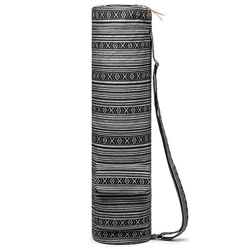 ELENTURE Canvas Yoga Mat Bag with Adjustable Strap & Pockets, Full-Zip Travel Gym Tote for Women & Men, Fits 1/4" & 1/3" Thick Mats, Lightweight Carrier for Yoga, Workout, Outdoor Use - Image 2