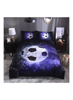 NIBEMINENT 3-Piece Football Court Printed Daybed Set Polyester Blue/Black/White King  - Image 2