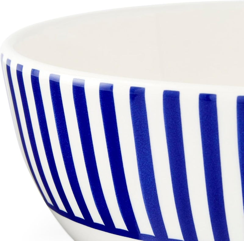 Spode Steccato Collection  65 Rimless Soup Bowl Stripe Cobalt Blue Set of 4  Made of Earthenware  Dishwasher and Microwave Safe  Made in England  For Serving Soup Salad or Pasta Bowls - Image 5