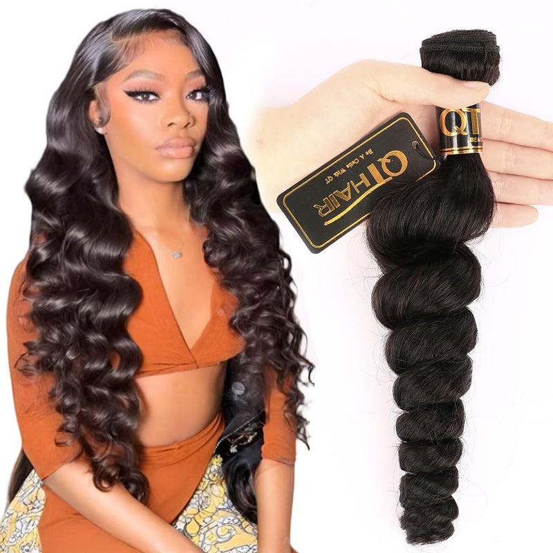 QTHAIR 16A Grade Brazilian Virgin Loose Wave 1 Bundle 26inch Natural Color Raw Unprocessed 100 Human Hair Virgin Loose Wave Hair Weave for All Women