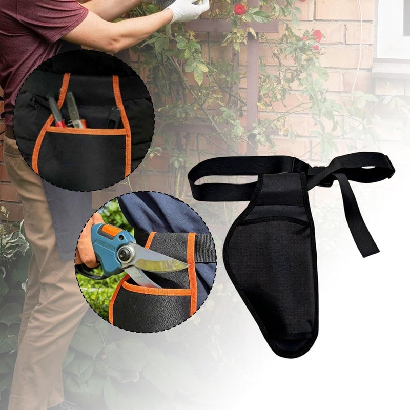 Scissors Sheath 2 Pieces Adjustable Waist Belt Tool Pouch Pruning Shears Oxford Holder Cover Suitable for Garage Farm Men Carpenter, Black - Image 2