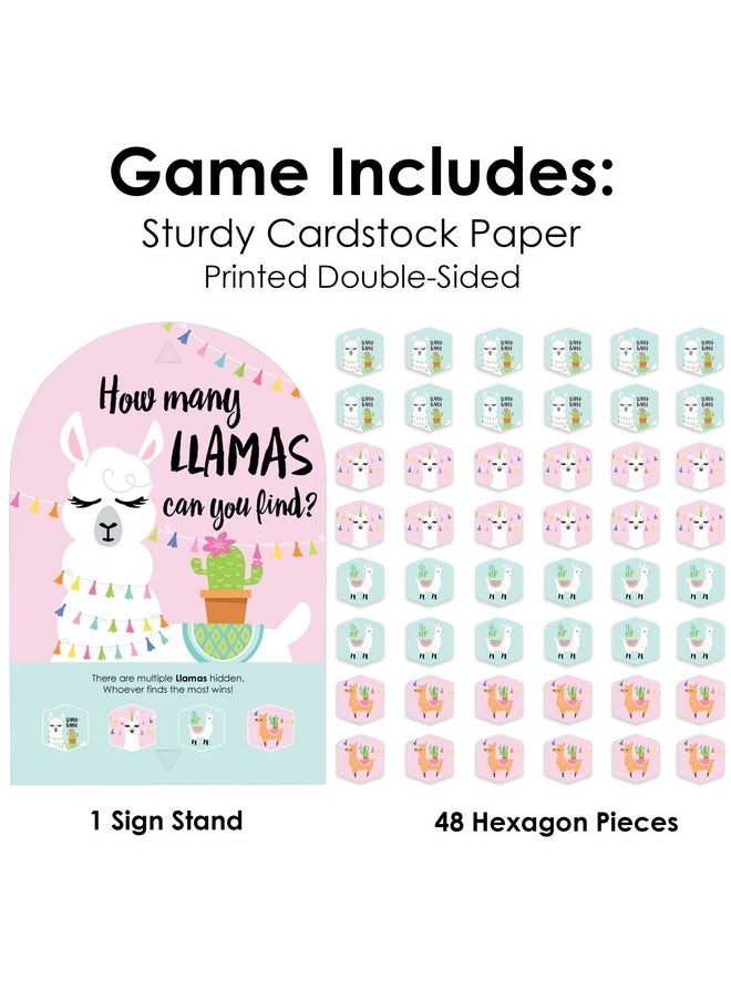 Big Dot of Happiness Big Dot of Happiness Whole Llama Fun - Llama Fiesta Baby Shower or Birthday Party Scavenger Hunt - 1 Stand and 48 Game Pieces - Hide and Find Game  - Image 4