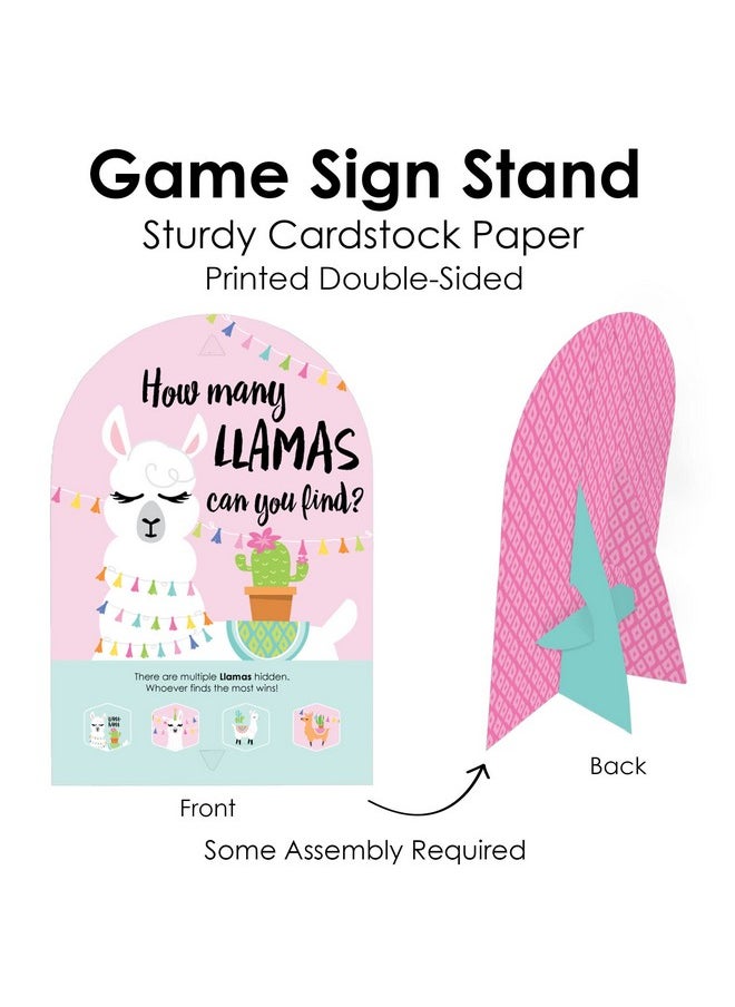 Big Dot of Happiness Big Dot of Happiness Whole Llama Fun - Llama Fiesta Baby Shower or Birthday Party Scavenger Hunt - 1 Stand and 48 Game Pieces - Hide and Find Game  - Image 5