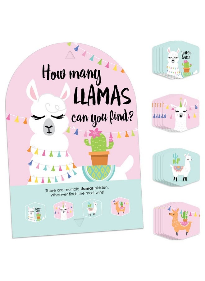 Big Dot of Happiness Big Dot of Happiness Whole Llama Fun - Llama Fiesta Baby Shower or Birthday Party Scavenger Hunt - 1 Stand and 48 Game Pieces - Hide and Find Game  - Image 1