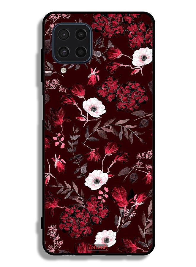 Tolwak Samsung Galaxy M22 Protective Case Cover Small Flowers And Tropical Leaves - Image 2