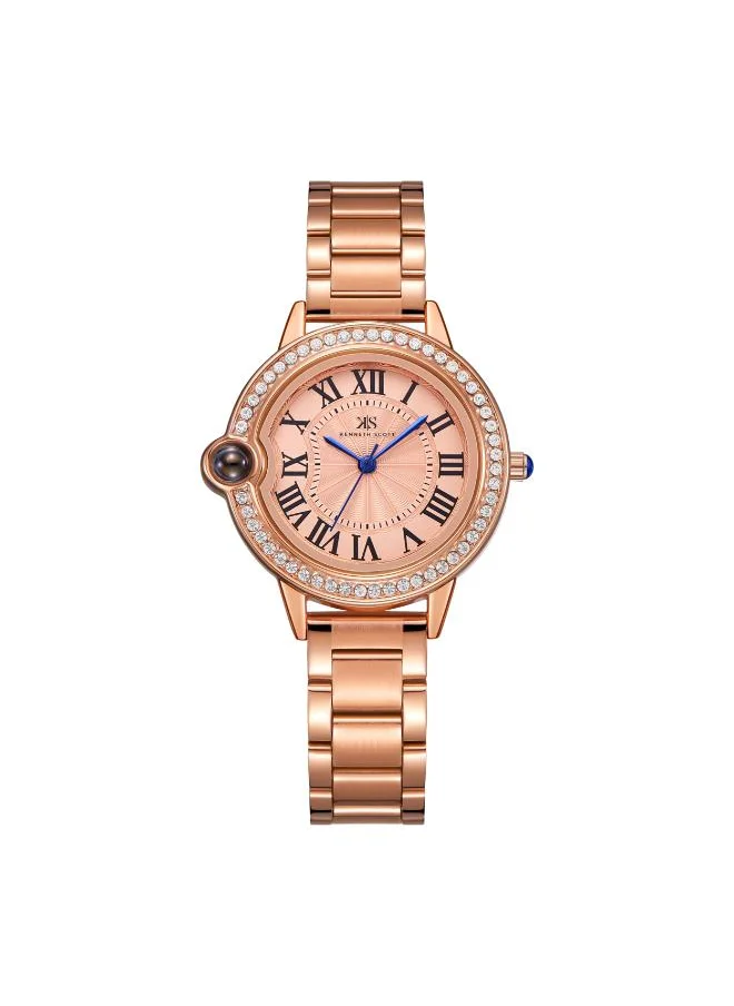 KENNETH SCOTT Kenneth Scott K22530-RBKK Women's Analog Display Watch & Stainless Steel Strap Rose Gold