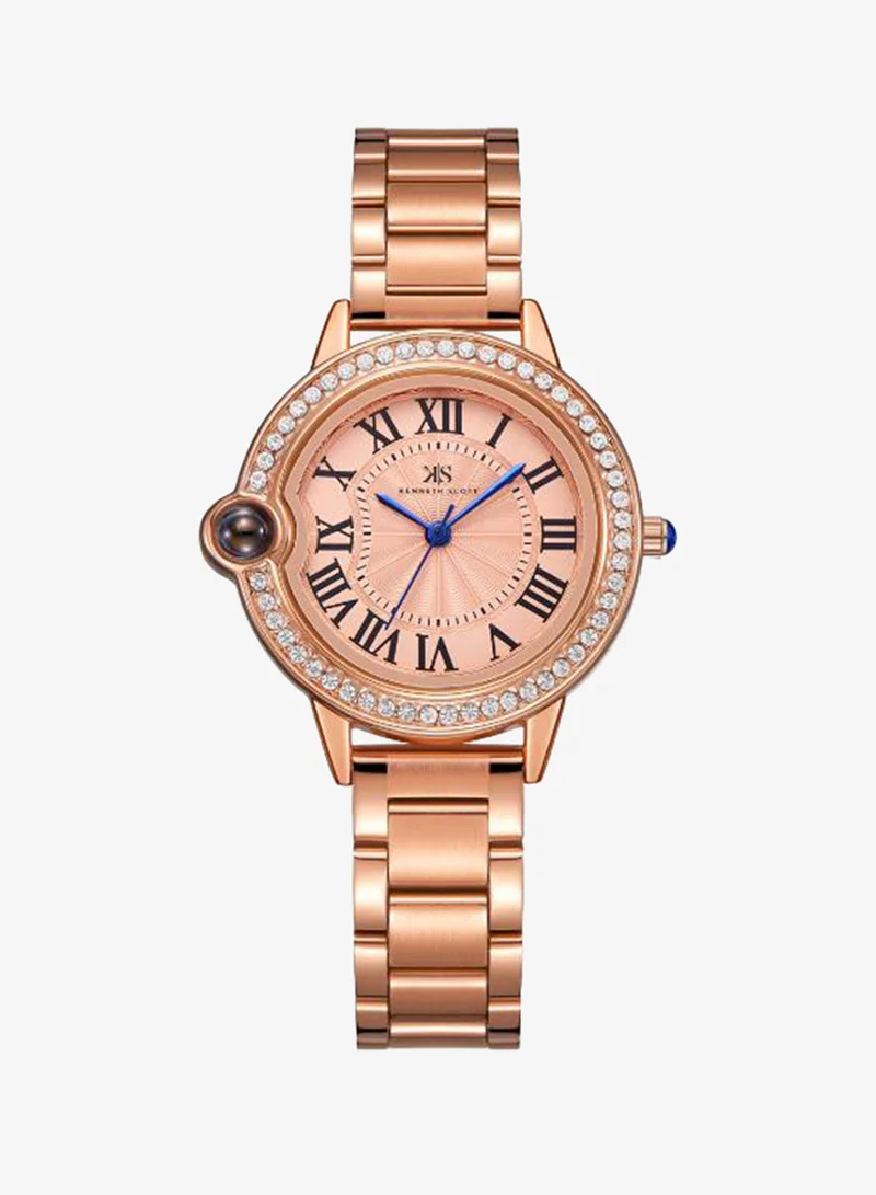 Kenneth Scott Kenneth Scott K22530-RBKK Women's Analog Display Watch & Stainless Steel Strap Rose Gold