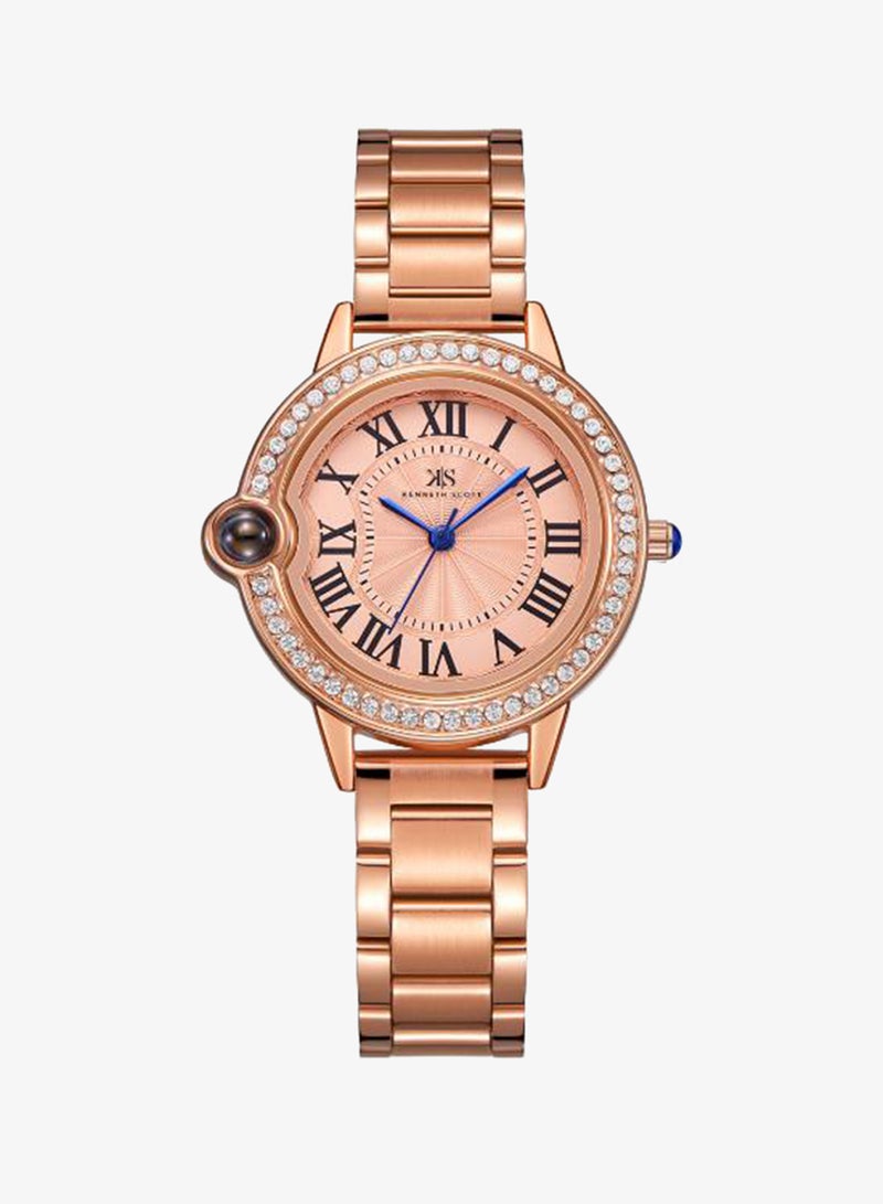 Kenneth Scott K22530-RBKK Women's Analog Display Watch & Stainless Steel Strap Rose Gold - Image 1