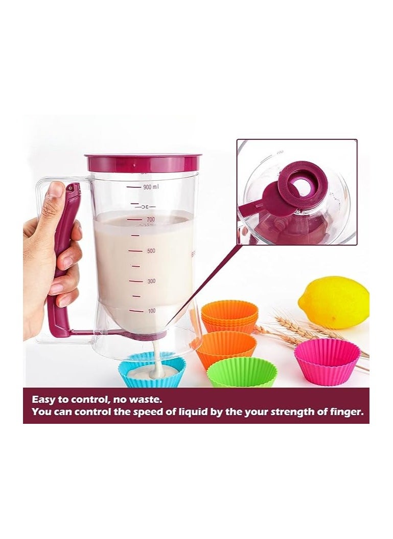 Generic - Pancake Batter Dispenser,Perfect Baking Tool for Cupcakes Waffles Muffin Mix Crepes Cake Or Any Baked Goods Bakeware Maker with Measuring Label - Image 1