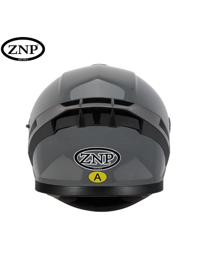 Znp928 Double-lens Motorcycle Helmet, Winter Warmth, Uni, All-season Full-face, Cement Gray, XL - Image 3