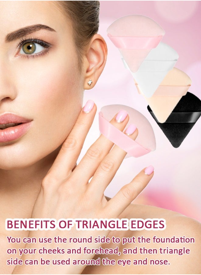 Kanza 6 Pcs Triangle Powder Puff Set Pure Cotton Makeup Sponge Set Velour Powder Puff Soft Powder Puff for Face and Body Powder Cosmetic Foundation Sponge for Undereye Setting Face Makeup Puff  - Image 3