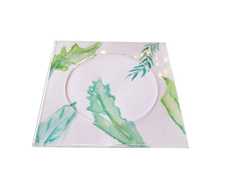 ACFENG Laser DIY Acrylic Napkin Holder Square Clear Acrylic Cocktail CoasterSet of 6 Home and Office Dcor