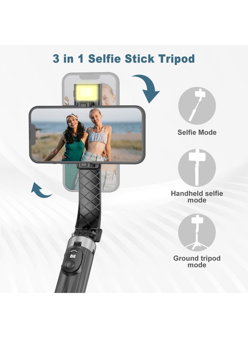 Barakah 40" Selfie Stick Tripod with LED Fill Light, Extendable Travel Essential Phone Tripod, Upgrade Cell Phone quadpods with Wireless Remote, Portable Lightweight Phone Tripod for iPhone/Android(Black) - Image 3