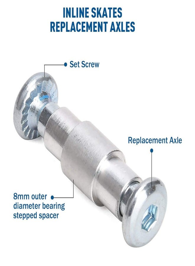 Still Awake Inline Skate Axle Spacer Screw Replacement, Aluminum Alloy Skate Wheel Bearing Spacer, Roller Skate Replacement Accessories with Axle & Axles Screws & Wrench - Image 5