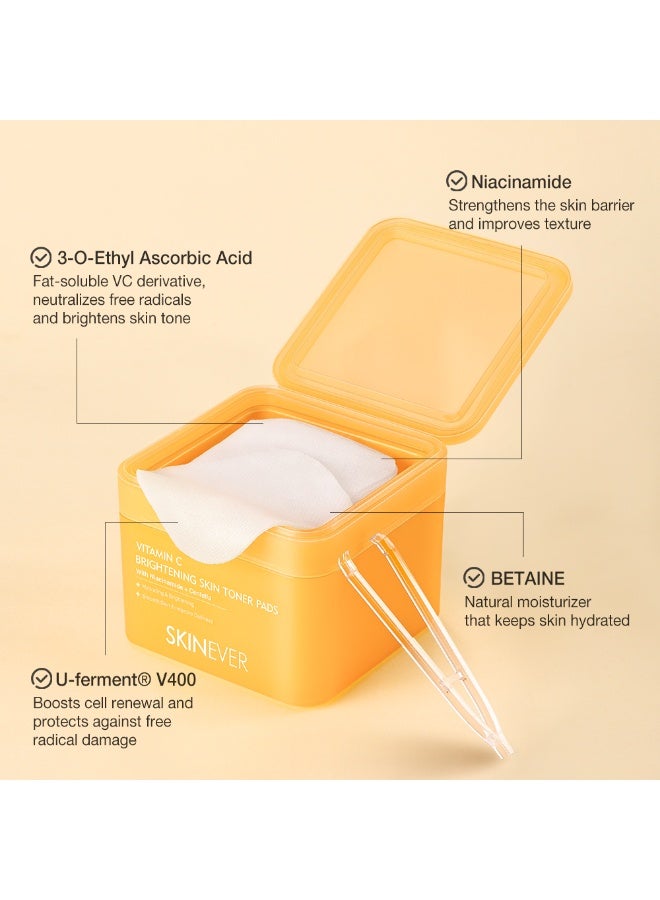 سكينيفر SKINEVER Vitamin C Brightening Toner Pads – Glow Boosting & Exfoliating Toner Pads for Radiant Skin - Image 3