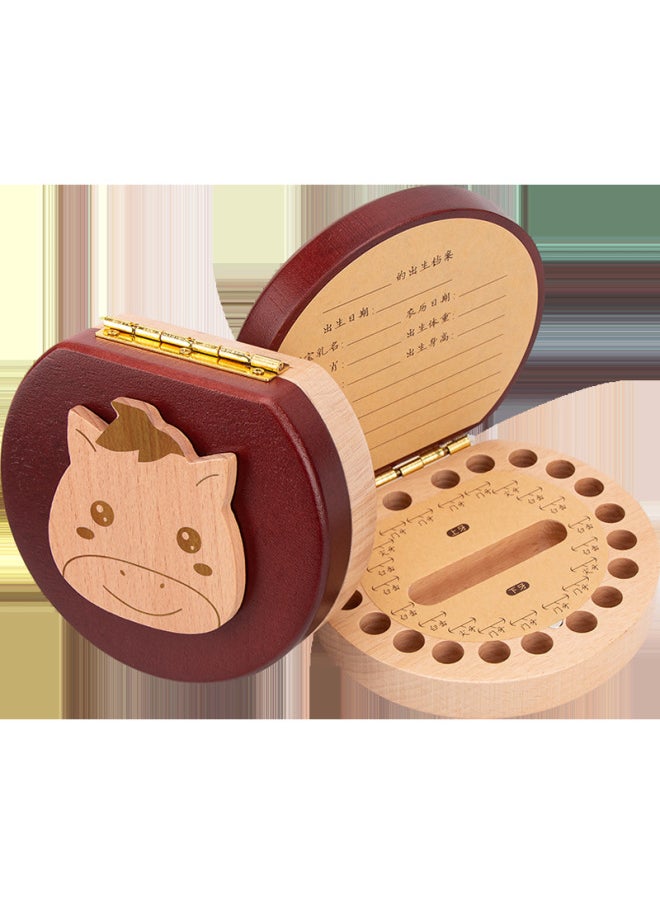 Generic - Baby Teeth Commemorative Box For Girls And Boys Children's Clothing Teeth Collection Storage Box For Teeth Replacement Wooden Toys-Color:South Elm Monkey (English Version) - Image 1