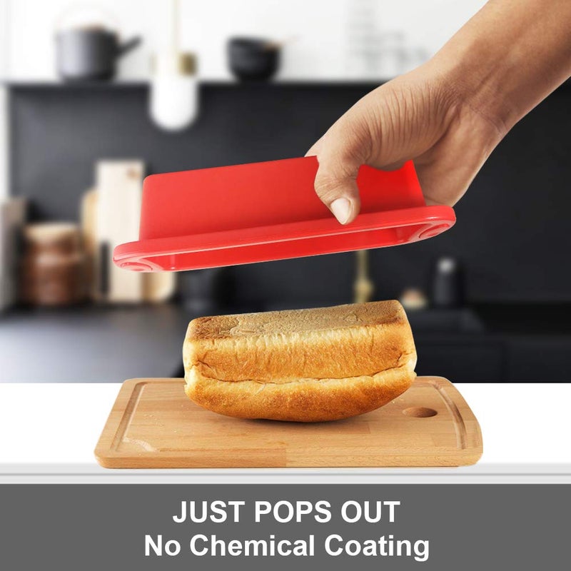 SILIVO 4 Pack Mini Loaf Pans - Nonstick Mini Bread Loaf Pans, Silicone Small Baking Pans for Loaf, Bread and Meatloaf - 5.7x2.5x2.2 inch - Image 2
