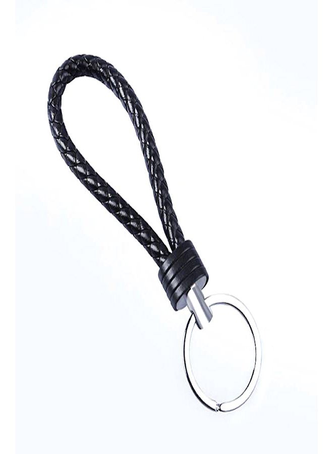 Leather Braided Car Keychain