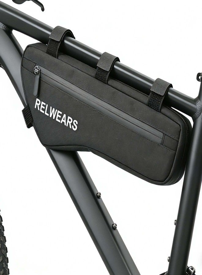 Relwears Large Bike Frame Bag 1.5L Bicycle Storage Frame Bags for Phone, Keys,Tools,Wallet,Stable Bicycle Bag for Mountain, Road,Commuter Bike - Image 1