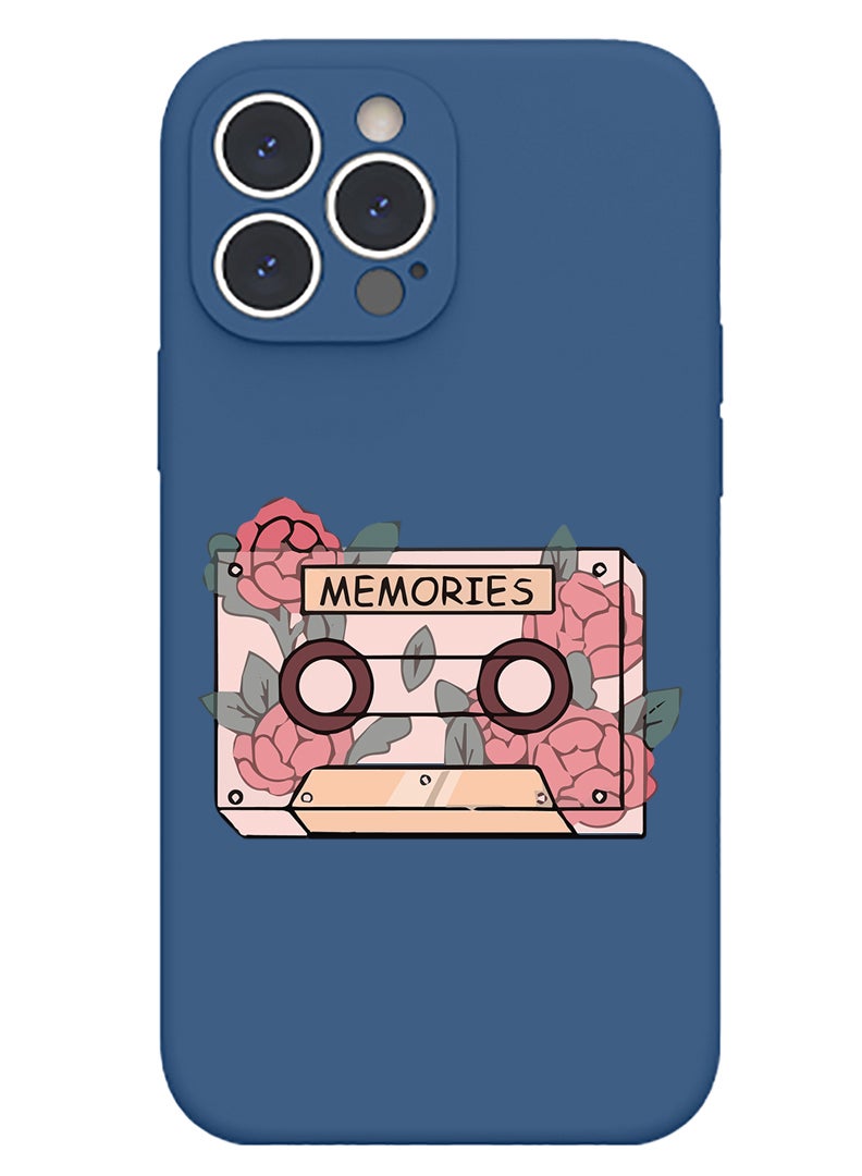 Theodor Protective Slim Fit Case Liquid Silicone Cover with Full Body Protection Anti-Scratch Shockproof Case For iPhone 12 Pro Max Blue  - Memories - Image 1