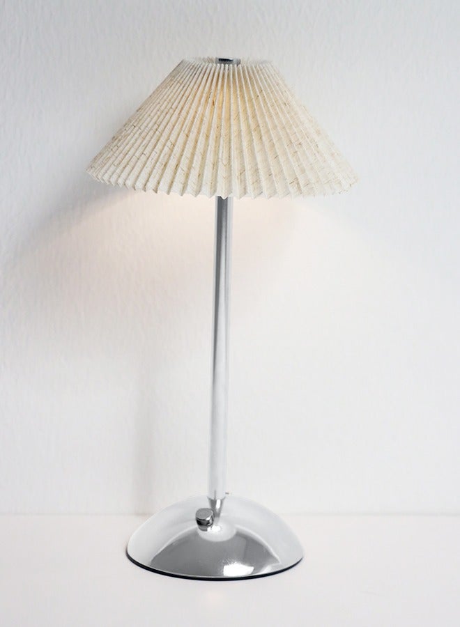 Nisf Al Qamar Metal table lamp with folded fabric cap and touch control - Image 3