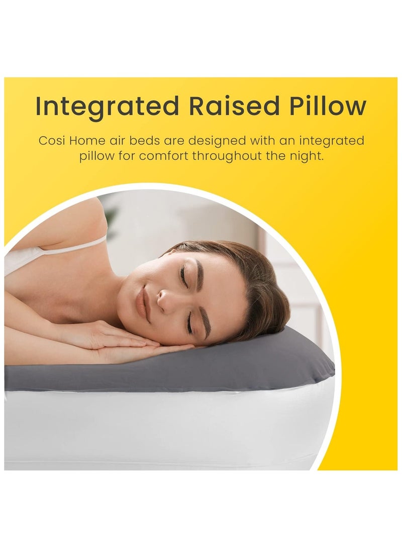 كوزي_هوم سرير هوائي مقاس مفرد من كوزي هوم - مرتبة فردية فاخرة قابلة للنفخ مع مضخة هواء مدمجة، وسادة مرتفعة مدمجة وشنطة تخزين - Image 4