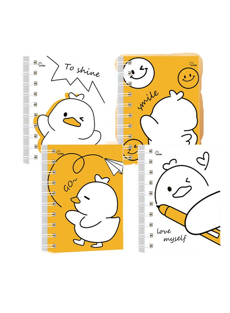 Splendors 10x8cm A7 Notebook Pack of 4 Lined Journal Notebook Pocket Size Cute Pattern Portable Size Notebooks - Image 1