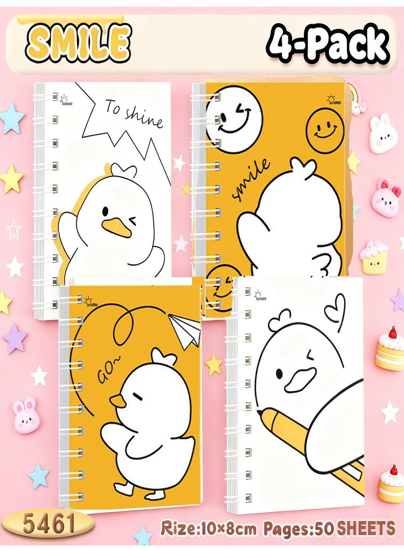 Splendors 10x8cm A7 Notebook Pack of 4 Lined Journal Notebook Pocket Size Cute Pattern Portable Size Notebooks - Image 2