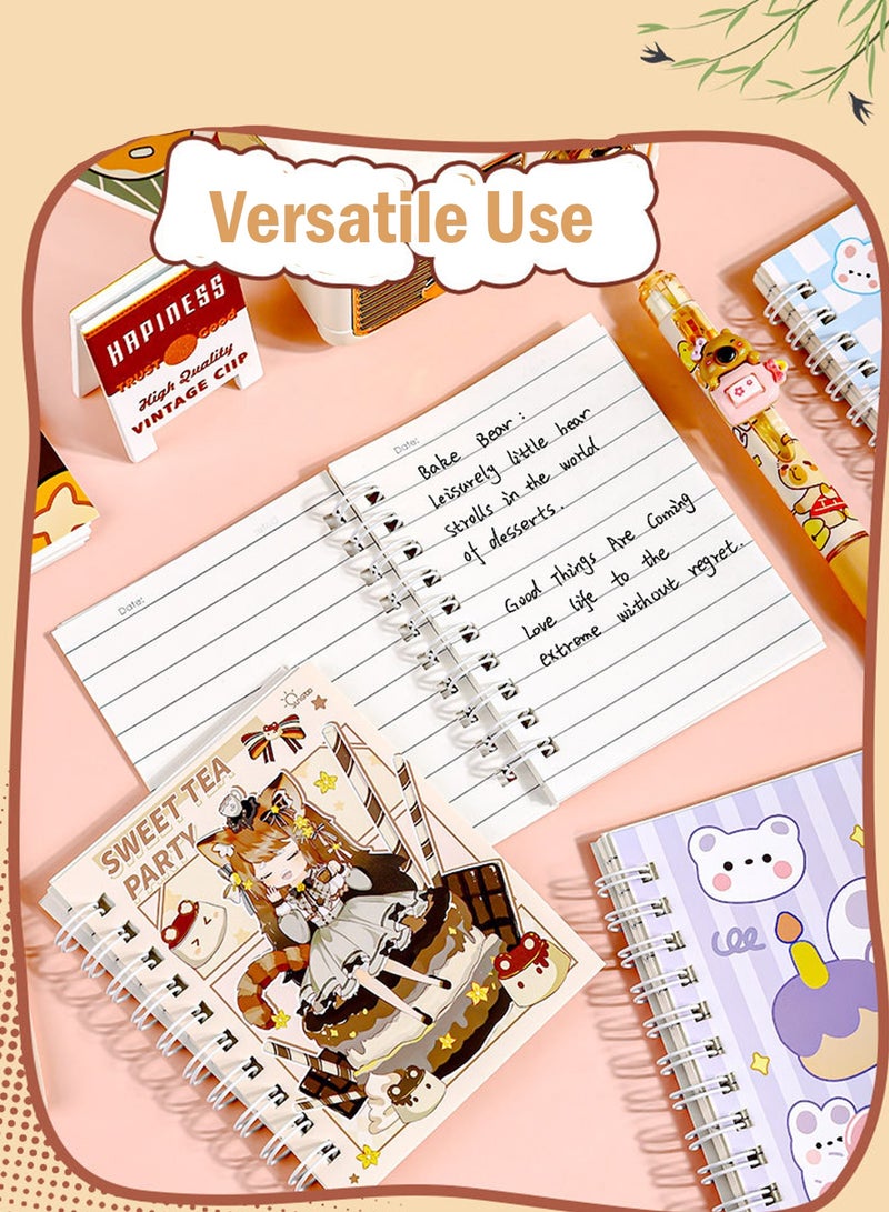 Splendors 10x8cm A7 Notebook Pack of 4 Lined Journal Notebook Pocket Size Cute Pattern Portable Size Notebooks - Image 3