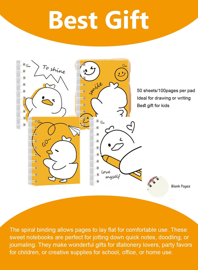 Splendors 10x8cm A7 Notebook Pack of 4 Lined Journal Notebook Pocket Size Cute Pattern Portable Size Notebooks - Image 4