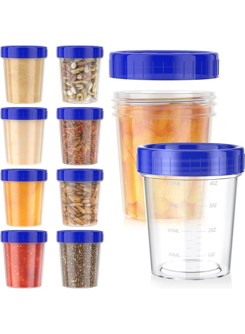 10 Pack 4oz Salad Dressing Container to Go, Small Containers with Lids, Leakproof Condiment Containers with Screw Lids, Reusable Stackable Plastic Dip Sauce Containers - Image 1
