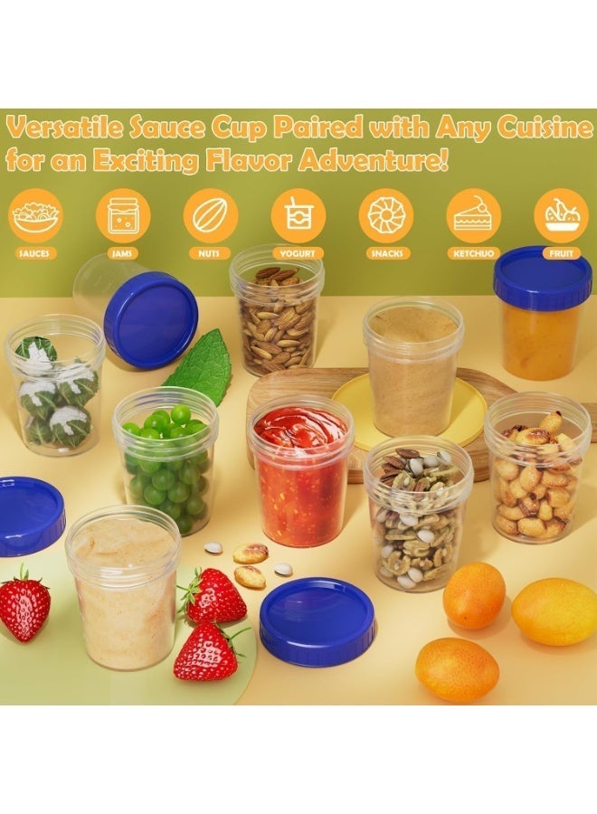 10 Pack 4oz Salad Dressing Container to Go, Small Containers with Lids, Leakproof Condiment Containers with Screw Lids, Reusable Stackable Plastic Dip Sauce Containers - Image 3