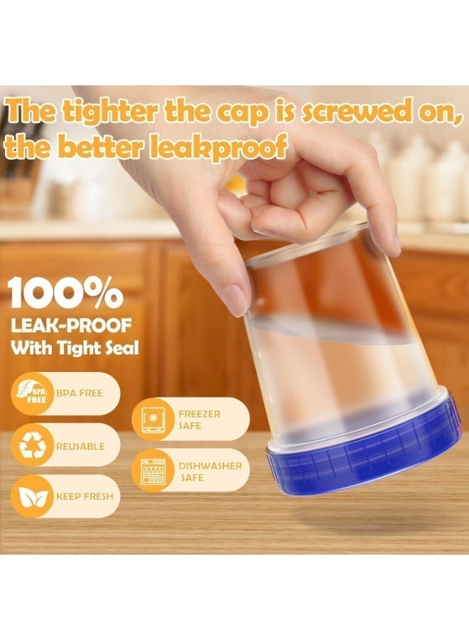 10 Pack 4oz Salad Dressing Container to Go, Small Containers with Lids, Leakproof Condiment Containers with Screw Lids, Reusable Stackable Plastic Dip Sauce Containers - Image 4