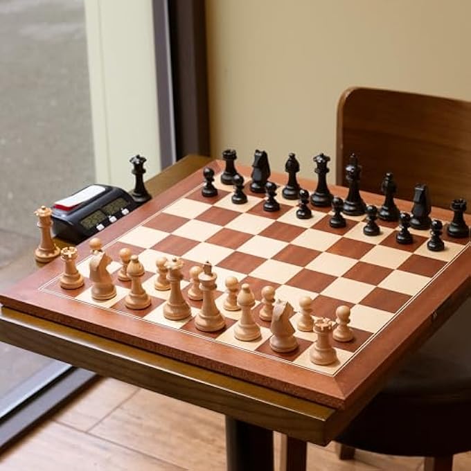 A&A 2125 Professional Wooden Tournament Chess Board  Mahogany  Maple Inlaid  225 Squares wo Notation - Image 4