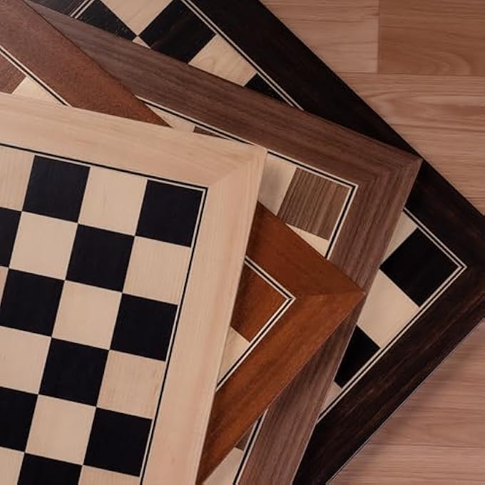 A&A 2125 Professional Wooden Tournament Chess Board  Mahogany  Maple Inlaid  225 Squares wo Notation - Image 5