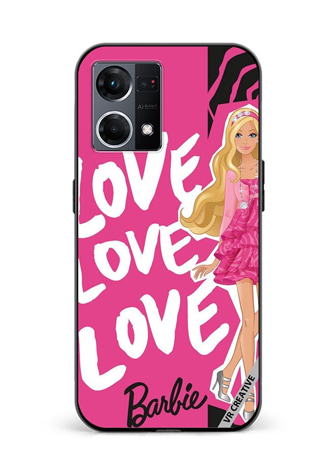 VR CREATIVE Protective Case Cover For Oppo Reno8 4G Love Barbie Design Multicolour - Image 1