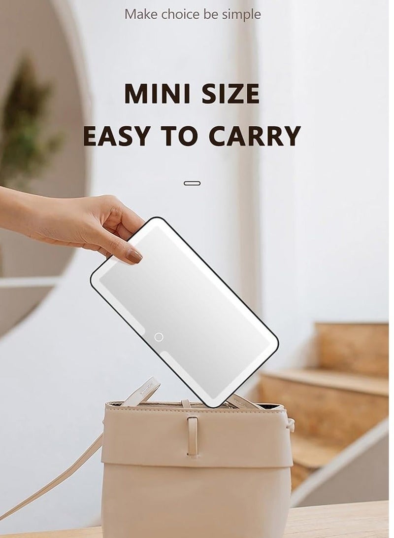 مرآة مكياج للسيارة بإضاءة LED عدد 80 لمبة عالية السطوع – مرآة شماسة قابلة للشحن ببطارية مدمجة مع 3 أوضاع إضاءة (دافئ، طبيعي، أبيض ساطع) وتحكم باللمس مع خاصية التعتيم – تثبيت عالمي يناسب معظم سيارات السيدان وSUV – تصميم أنيق ومحمول لمكياج مثالي داخل السيارة أثناء القيادة والسفر - Image 3