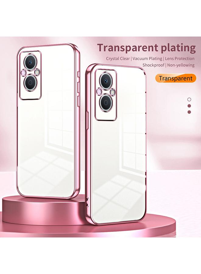 اس-توب جراب لهاتف OPPO Reno7 Z 5G / F21 Pro 5G جراب هاتف شفاف مطلي بفتحة دقيقة - Image 2
